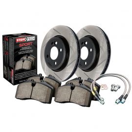 Stoptech 07-08 Honda Fit Sport Disc Brake Pad and Rotor Kit - Slotted buy in USA