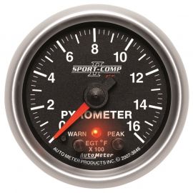 Autometer Sport-Comp II Full Sweep Electronic 0-1600 Deg F EGT/Pyrometer Peak & Warn w/ Elec Control buy in USA