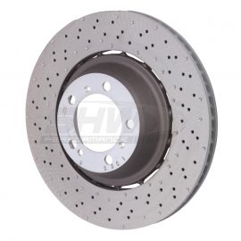 SHW 14-19 Porsche 911 Turbo 3.8L w/o Ceramics Left Rear Drilled-Dimpled LW Brake Rotor (99135240703) buy in USA