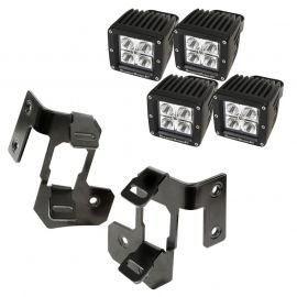 Rugged Ridge 07-18 Jeep Wrangler JK Semi-Gloss Black Square A-Pillar LED Light Mount Kit buy in USA