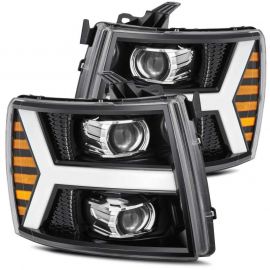 AlphaRex 07-13 Chevy 1500HD PRO-Series Proj Headlight Plank Style Gloss Blk w/Activ Light/Seq Signal buy in USA