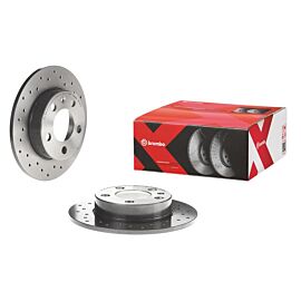 Brembo 04-13 Mazda 3 Rear Premium Xtra Cross Drilled UV Coated Rotor buy in USA