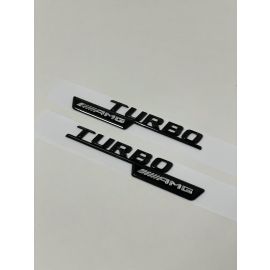 Exon Gloss Black AMG Turbo 4MATIC+ Side Fender Badge Emblem for Mercedes Benz A45s AMG W177 buy in USA