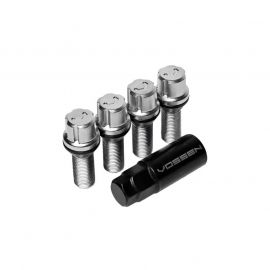 Vossen 30mm Lock Bolt - 14x1.5 - 17mm Hex - Cone Seat - Silver (Set of 4) buy in USA