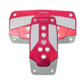 NRG Aluminum Sport Pedal A/T - Red w/Silver Carbon buy in USA