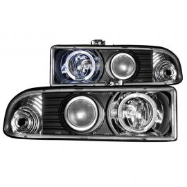 ANZO 1998-2005 Chevrolet S-10 Projector Headlights w/ Halo Black buy in USA