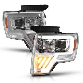 ANZO 2009-2014 Ford F-150 Projector Headlight Chrome Amber buy in USA