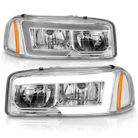 Anzo 99-17 GMC Sierra/Denali Headlights Chrome Amber (w/C Light Bars) buy in USA