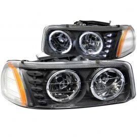 ANZO 1999-2006 Gmc Sierra 1500 Crystal Headlights w/ Halo and LED Black buy in USA