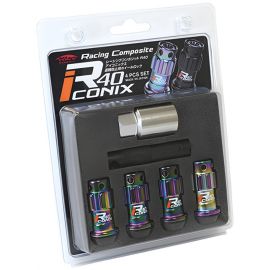 Project Kics 12X1.25 R40 Iconix Neochrome Lug Nut Lock Set - 4 buy in USA