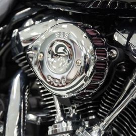 S&S Cycle 2017+ M8 Models Stealth Air Cleaner Kit w/ Chrome Mini Teardrop Cover buy in USA