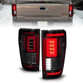 ANZO 21-23 Ford F-150 LED Taillights Seq. Signal w/BLIS Cover - Black Smoke buy in USA