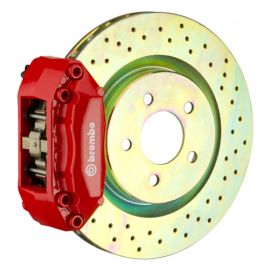 Brembo 11-18 Focus S/SE/SEL/Titanium Front GT BBK 4 Piston Cast 2pc 310x28 1pc Rotor Drilled-Red buy in USA