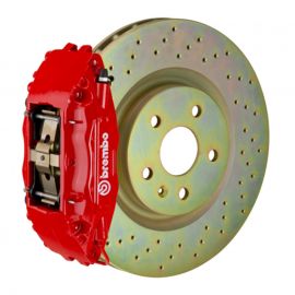 Brembo 82-89 6-Series Front GT BBK 4 Piston Cast 2pc 332x32 1pc Rotor Drilled-Red buy in USA