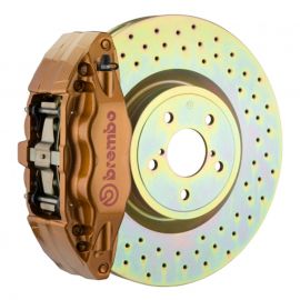 Brembo 15-21 WRX (VA) Front GT BBK 4 Piston Cast 2pc 326 x30 1pc Rotor Drilled - Gold buy in USA