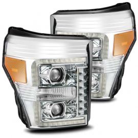 AlphaRex 11-16 Ford F-250 SD PRO-Series Projector Headlights Plank Style Design Chrome w/Seq Signal buy in USA