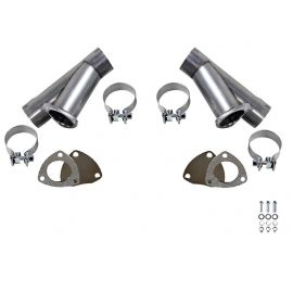 Granatelli 3.0in Stainless Steel Manual Dual Exhaust Cutout Kit w/Slip Fit & Band Clamp buy in USA