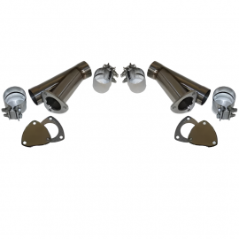 Granatelli 4.0in Stainless Steel Manual Dual Exhaust Cutout Kit w/Slip Fit & Band Clamps buy in USA