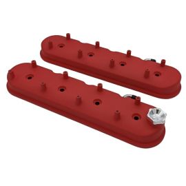 Granatelli 96-22 GM LS Tall Valve Cover w/Integral Angled Coil Mounts - Red Wrinkle (Pair) buy in USA