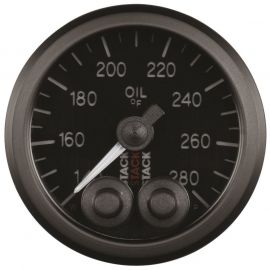 Autometer Stack Instruments 52mm 140-280 Deg F 1/8in NPTF Male Pro Control Oil Temp Gauge - Black buy in USA