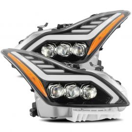 AlphaRex 08-13 Infiniti G37 NOVA LED Projector Headlights Plank Style Design Gloss Black buy in USA