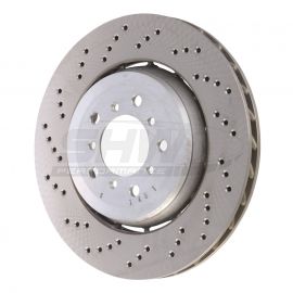 SHW 05-06 BMW M3 3.2L Left Front Cross-Drilled Lightweight Brake Rotor (34112282445) buy in USA