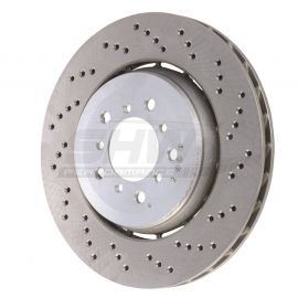 SHW 05-06 BMW M3 3.2L Right Front Cross-Drilled Lightweight Brake Rotor (34112282446) buy in USA