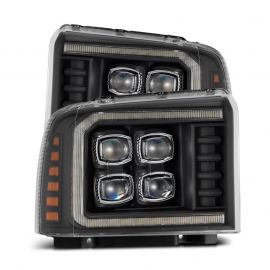 AlphaRex 05-07 Ford F250/350/450/550 Super Duty NOVA LED Proj HL Blk w/Actv Light & Seq Sig + SB DRL buy in USA