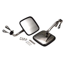 Kentrol 55-86 Jeep CJ Mirror Kit Pair - Polished Silver buy in USA