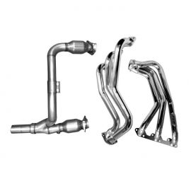 Jeep Wrangler 3.8 1-5/8 Long Tube Exhaust Headers With High Flow Cats Polished Silver Ceramic 07-11 buy in USA