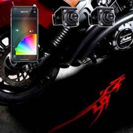 XK Glow Curb FX Bluetooth XKchrome App Waterproof LED Projector Welcome Light Tatoo Style 2pc buy in USA