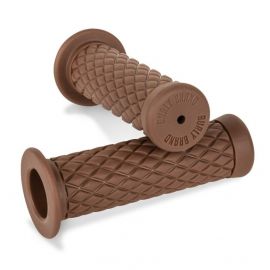 Burly Brand Rubber Diamondback Grips 1in - Brown buy in USA