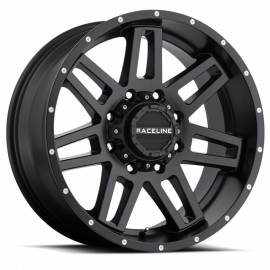 Raceline 931B Injector 16x8in / 8x165.1 BP / 0mm Offset / 125.2mm Bore - Satin Black Wheel buy in USA