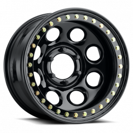 Raceline RT81 Rock 8 17x9.5in / 5x114.3 BP / -44mm Offset / 83.82mm Bore- Gloss Black Beadlock Wheel buy in USA