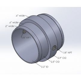 Fuel-It 2.5' ID Billet Charge Pipe Coupler with Two 1/8' NPT / Meth Bungs buy in USA