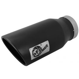 aFe POWER MACH Force-Xp 5in 304 Stainless Steel Exhaust Tip 5In x 7Out x15Lin Bolt-On Right-Blk buy in USA