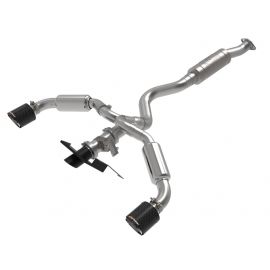 aFe 23-24 Toyota GR Corolla L3 1.6L (t) Gemini XV 3in to 2-1/2in CatBack Exhaust w/Carbon Fiber Tips buy in USA