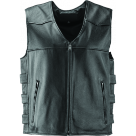 River Road Plains Leather Vest Black - Small buy in USA