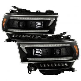 Spyder 19-22 Dodge Ram 2500 (Halogen Only) Projector Headlights - Black PRO-YD-DR19HDHALSI-SEQ-BK buy in USA