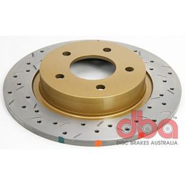 DBA 04-05 Mazda 3 2.3L / 06+ MazdaSpeed3 Rear Drilled & Slotted 4000 Series Rotor buy in USA