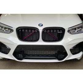 Exon Front Grille V-Brace Trim Cover Red for BMW G-Series X3 X3M G01 / X4 X4M G02 / X5 X5M G05 / X6 X6M G06 / X7 G07 & M5 F90 / 5 Series G30 buy in USA