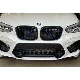 Exon Front Grille V-Brace Trim Cover Blue for BMW G-Series X3 X3M G01 / X4 X4M G02 / X5 X5M G05 / X6 X6M G06 / X7 G07 & M5 F90 / 5 Series G30 buy in USA