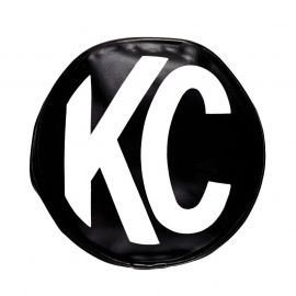 KC HiLiTES 8in. Round Soft Cover (Pair) - Black w/White KC Logo buy in USA