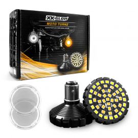 XK Glow Motorcycle Front LED Turn Signal Kit - Bullet Style Clear Lenses buy in USA