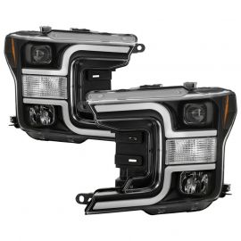 Spyder 18-19 Ford F-150 Projector Headlights - Halogen Model Only - Black PRO-YD-FF15018-LB-BK buy in USA