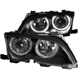 ANZO 2002-2005 BMW 3 Series E46 Projector Headlights w/ Halo Black buy in USA