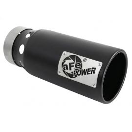 aFe SATURN 4S 4in SS Intercooled Exhaust Tip - Black 4in In x 5in Out x 12in L Bolt-On buy in USA