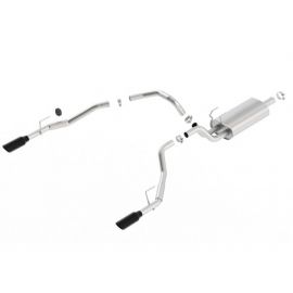 Borla 09-17 Ram 1500 5.7L V8 5in Single Tip Black Chrome Cat-Back Touring Exhaust Through Bumper buy in USA