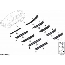 Genuine Rear Right Driver Side OS Illuminated Entrance Trim 51 47 7 337 016 buy in USA