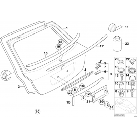 Genuine Rear Window Lower Cover Moulding For Trunk Lid 51 31 8 252 389 buy in USA